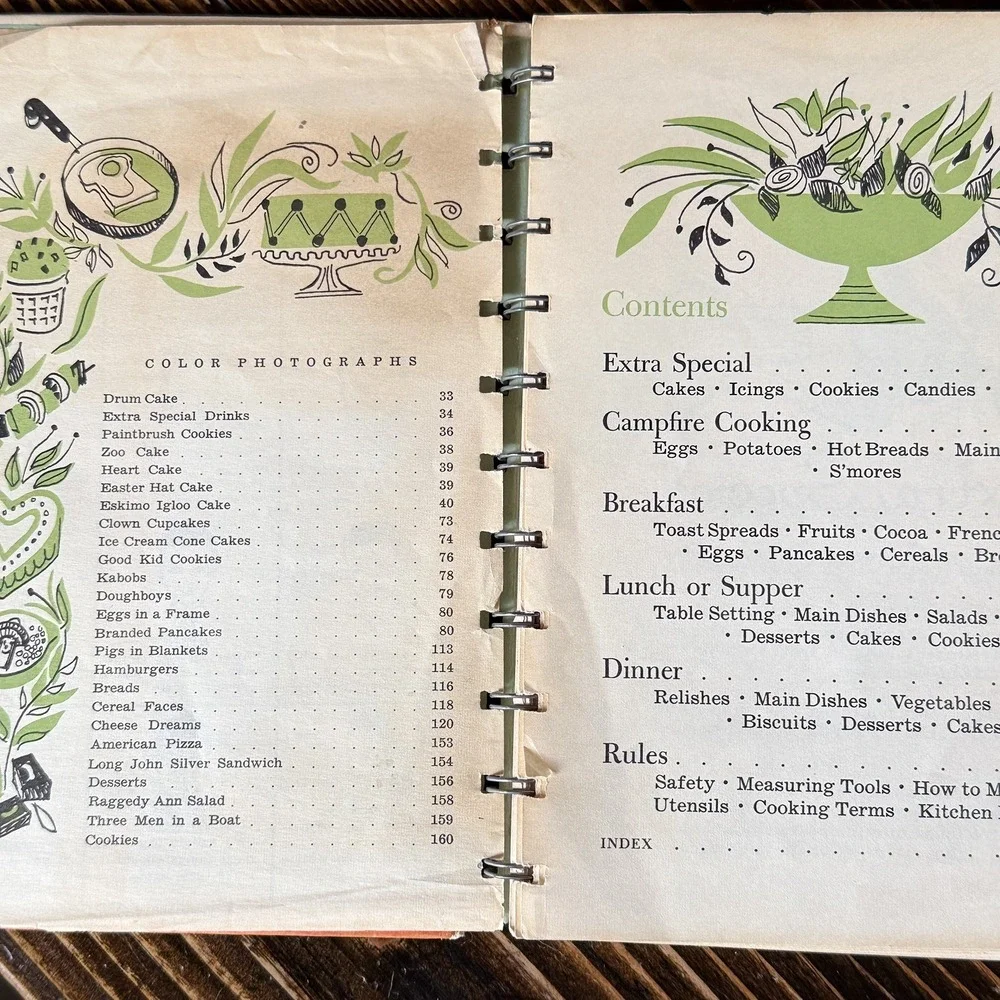 Vintage Betty Crocker Cookbook 1st Edition 1957 Boy Girl Hardback Spiral Book